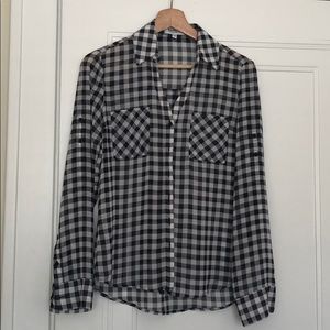 Express Portofino Shirt - Black Gingham - XS P
